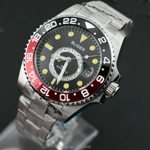 43mm BLIGER new black-red Ceramic Rotate Bezel black dial with yellow beads function date automatic mens watches 2024 - buy cheap