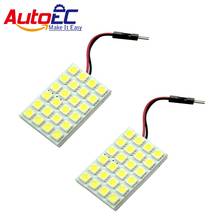 AutoEC 24 SMD 5050 Dome Light with festoon T10 ba9s 3 adapters led car Reading Lights dome lamp bulbs  white blue 10pcs #LL12 2024 - buy cheap
