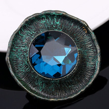 Zlxgirl-broche de cristal azul con diamantes de imitación para mujer y hombre, accesorios Punk para hiyab, pasador de bufanda Vintage, bisutería para sombreros 2024 - compra barato