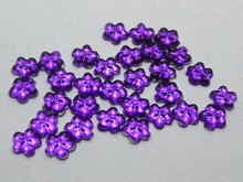1000 Dark Purple Acrylic FlatBack Mini Flower Gems Rhinestones 6mm 2024 - buy cheap