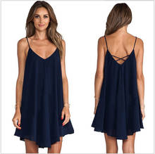 2018 novo fora do ombro vestido de verão feminino chiffon casual cinta praia boho blackless vestidos sexy 2024 - compre barato