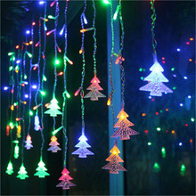 Cortina de luz de led para decoração de árvore de natal, 3.5m, cordão de luz de fadas, decoração de ano novo, festa de casamento, ue/eua/au/ru 2024 - compre barato
