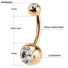 Hot Crystal Dangle Navel Piercing Ombligo Sexy Belly Button Piercing Nombril Golden Bar Belly Button Rings Body Jewelry Pircing 2024 - buy cheap