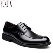 ROXDIA Genuine leather mens dress shoes formal business work male flats men's oxford shoes RXM063 size 39-44 2024 - buy cheap