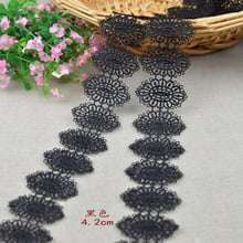 10Yards 4.2cm Width Black Water Soluble Browband Lace Sewing On Fabric DIY Handmade Craft Lace Trim For Dresses Ornaments YY173 2024 - buy cheap