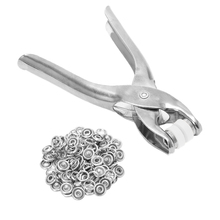 1 Set Silver Hot 100Pcs Ring Snap + Metal Prong Ring Snap Fasteners Press Studs Poppers Plier 2024 - buy cheap