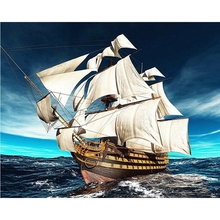 DIY Diamond Embroidery Sailboat Full Square/round Diamond Painting Cross Stitch Kit  Mosaic Home Decor 2024 - buy cheap