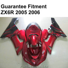 BAS plastic fairing for Kawasaki  ZX6R 05 06 red black Ninja ZX 6R 636 2005 2006 fairings kit hot sale YY67 2024 - buy cheap