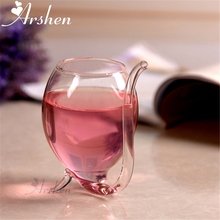 Arshen Special 300ml Red Wine Coffee Milk Mug with Straw Heat Resistant Tea Drink Mug Transparent Drinkware Perfect Craft Gift 2024 - buy cheap