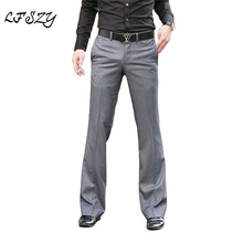 Men's suit pant 2020 New Men's Flared Trousers Formal Pants Bell Bottom Pant Dance White Suit Pants Formal pants for Men Size 37 2024 - buy cheap