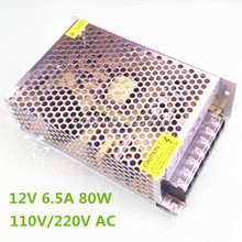 2 PCS AC / DC 12 V 6.5A 80 W led fonte de alimentação adaptador transformador para led de metal 2024 - compre barato