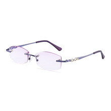 Fashionable Ultralight Rimless Reading Glasses purple Lens Computer Glasses Presbyopia Glasses+1.0 to +4.0 NX 2024 - buy cheap