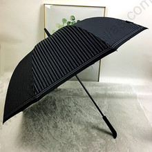 112 см Анти-гром твердый резиновый деловой прямой черный покрытие 5 раз анти-УФ-зонт античный анти-скользящий полосатый зонтик 2024 - купить недорого
