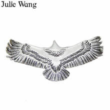 Julie Wang-Charms de águila voladora de aleación de 5 uds, Color plata antigua, collar de pájaro, colgantes, pendientes, accesorios para hacer joyas 2024 - compra barato
