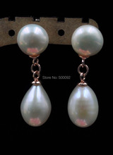 AAA wholesale 10 pairs 7-8mm drop freshwater pearl dangle earring rose gold 2024 - buy cheap
