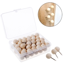 60 Pcs Round Wooden Thumbtack Creative Decorative Drawing Push Pins Wood Head Drop Shipping Support 2024 - buy cheap