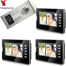 Yobang Security 7 inch Monitor Video Door Phone Video Intercom Kit Waterproof Metal Outdoor RFID Doorbell 1 Camera 3 Monito 2024 - buy cheap