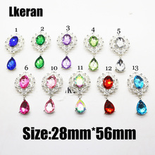1Pc 28*56mm Large Acrylic rhinestone brooch buttons for silver Flatback clothing metal Accessories DIY Wedding Wine glass Decor 2024 - buy cheap