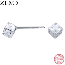 ZEMO Cube Silver 925 Sterling Studs Earrings Women's Minimalist Dice Earring Party Ear Piercing Jewelry brincos para as mulheres 2024 - buy cheap