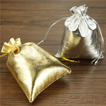 Free Shipping 100Pcs/lot 11*16cm Silver Golden Drawstring Organza Pouch Bag/Jewelry Bag,Christmas/Wedding Gift Bag 2024 - buy cheap