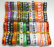 NEW random set 3/8" 9mm mixed 10/20 styles Halloween pattern printed satin grosgrain ribbon STWS09 2024 - buy cheap