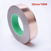1pcs 10mm*50M  Double Sided Conduct Copper Foil Tape EMI Mask Electromagnetic Shielding double side conductive copper foil tape 2024 - buy cheap