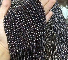 Wholesale 5-6mm Real Pearl Bead 15'' Black Colors Natural Freshwater Pearl Loose Bead Handmade Gift 2024 - buy cheap