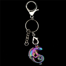 Y-C240 Metal Keychains Rainbow Lizard Beads Cage Lobster Clasps Key Rings DIY Jewelry Making chaveiro 2024 - buy cheap