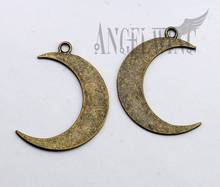 5pcs/lot--44x32mm, Antique silver plated/bronze plated moon charms,DIY supplies,Jewelry accessories 2024 - buy cheap