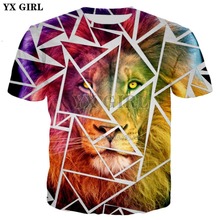 YX GIRL Drop shipping 2018 New Fashion summer Men Women 3d t-shirt animal Lion/Sloth/Tiger Print T shirts Casual Cool Tee shirts 2024 - buy cheap