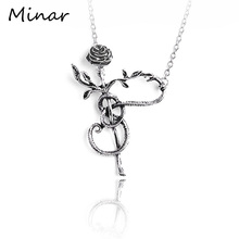 Antique Sliver Metal Rose Flower Pendant Necklace Vintage Snake On Rose Christian Alchemy Choker Necklace Gothic Punk Jewelry 2024 - buy cheap