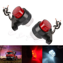 2x 8 LED Red & White Side Marker Light Lamp Trailer Truck Lorry Caravan 10-30V 2024 - купить недорого