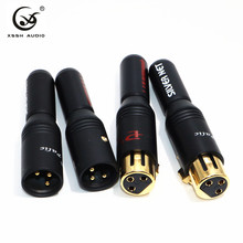 2pcs female 2pcs male XLR Hi-end GuangZhou YIVO Audio Jack 3 pins connector Black Metal 62% Copper plated Gold XLR socket jack 2024 - buy cheap