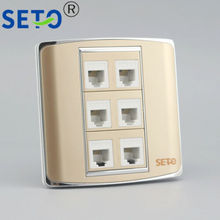 SeTo 86 Тип 6 портов RJ11 Cat3 телефонная розетка настенная пластина Keystone Лицевая панель 2024 - купить недорого