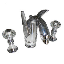 Free shipping CHROME 3 PIECES ROMAN  SWAN SINK FAUCET  BATHROOM  LAVATORY SINK BASIN Mixer tap 2024 - buy cheap