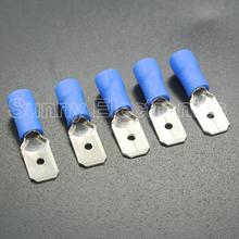 50PCS 6.3mm blue Insulated Spade Male Electrical Crimp Terminals 2024 - buy cheap