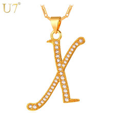 U7 New Fashion X Letter Customized Necklace Women Men Jewelry Gold/Silver Color Alphabet Capital Initial Necklace P717 2024 - buy cheap