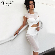 Sexy See through white Mesh summer Dress women vintage Night club corset party dress bodycon evening prom dresses vestidos 2022 2024 - buy cheap