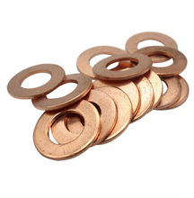 Arandela plana de cobre OD, 6mm ID, 8mm-14mm, junta de metal, juntas industriales, alta temperatura, 0,25-2mm de espesor 2024 - compra barato