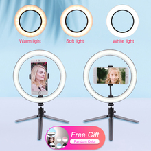 Photography LED Selfie Ring Light 16CM/26CM Dimmable Camera Phone Ring Lamp  With Table Tripods For Makeup Video Live Studio 2024 - buy cheap