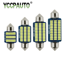 YCCPAUTO 10Pcs C5W LED Festoon 31mm 36mm 39mm 42mm LED Bulbs 3014 SMD 12V Car Interior Reading Light Dome Lamp White 6000K 2024 - buy cheap