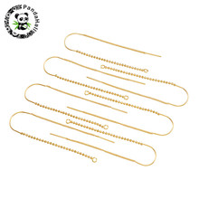 pandahall 10pcs Brass Ear Thread Earrings Long Chain Making Jewelry Findings 72.5mm Hole: 1.5mm Pin: 0.9mm 2024 - buy cheap