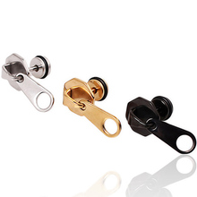 12cs/lot Punk Titanium steel  color black gold Zip Zipper Stud Earrings Unisex Jewelry body piercing wholesale price ear plugs 2024 - buy cheap