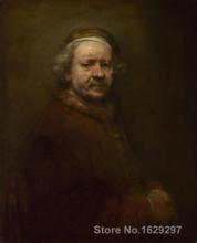 Rembrandt van Rijn-retrato a la edad de 63 años, lienzo, Pintura Artística, pintado a mano, de alta calidad 2024 - compra barato