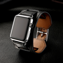 Luxury Classic Cuff Bracelet Belt For Apple Watch 38mm 42mm 40mm 44mm 41mm 44mm Band Real Leather Strap iWatch Strap 4 5 6 7 SE 2024 - buy cheap