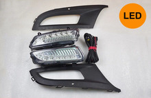 (one set) high quality front bumper DRL daytime running light LED fog light for vw polo Hatchback 2024 - купить недорого