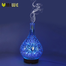 3D Fireworks LED Night Light Air Humidifier Glass Vase Shape Aroma Essential Oil Diffuser Mist Maker Ultrasonic Humidifier Gift 2024 - buy cheap