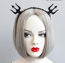 Recién llegado, diademas de horquilla de Demonio Negro encantadoras de moda para mujeres, accesorios para el cabello de sombrerería de fiesta de Halloween para niñas 2024 - compra barato