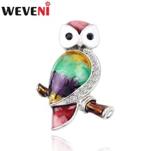 WEVENI Alloy Enamel Novelty Floral Bird Brooch Pin For Women Ladies Teen Rhinestone Decoration Accessories Fashion Scarf Jewelry 2024 - buy cheap