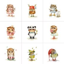 1 piece 15*15cm Owl cloth animal handmade canvas diy patchwork fabric digital printed cloth home textiles owls fabrics for sew 2024 - buy cheap